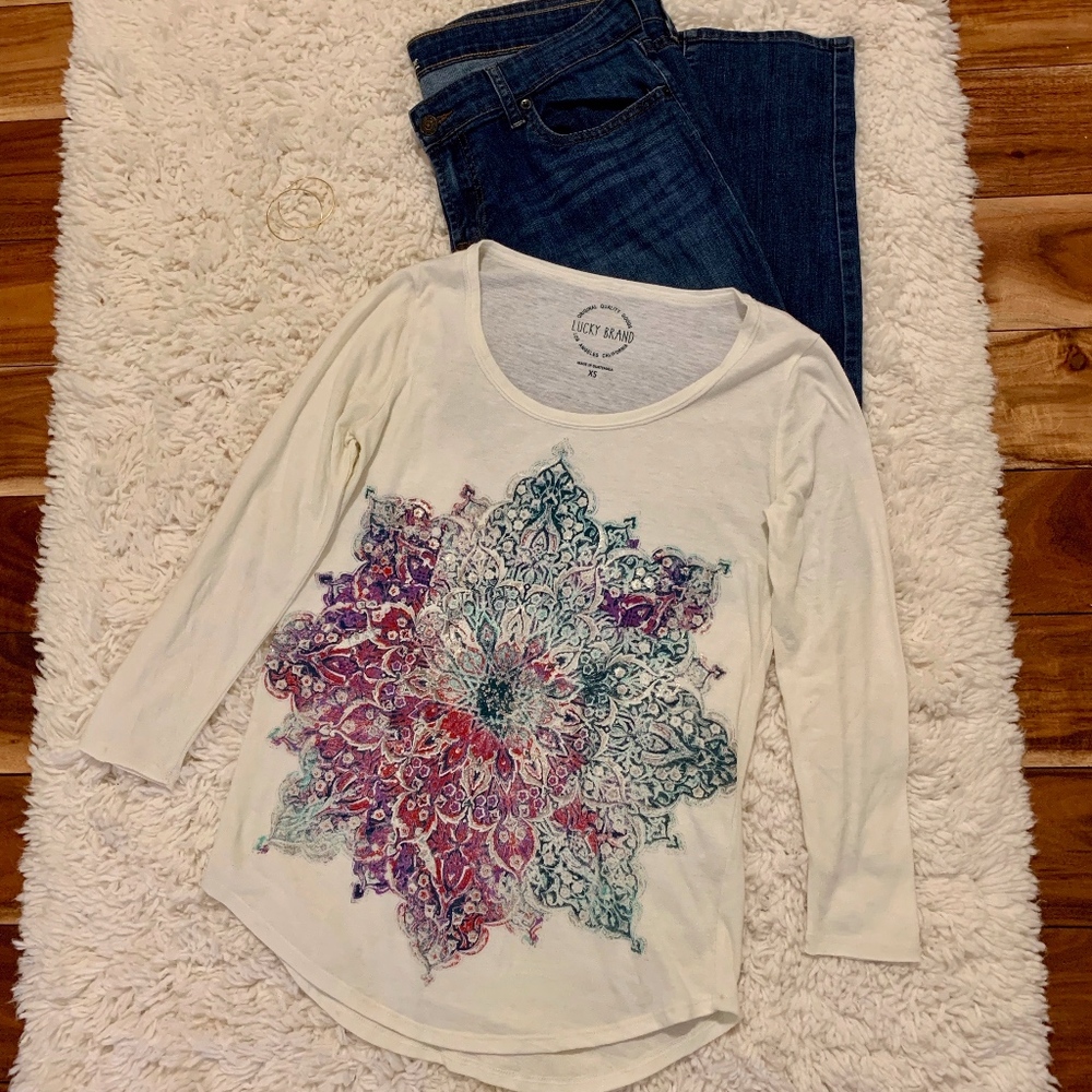 Lucky Brand Graphic Long Sleeve T-Shirt